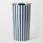 Pinstripe in Navy Blue Travel Mug Gallery Image 1