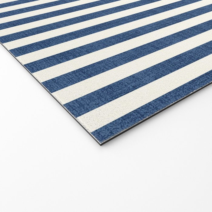 Pinstripe in Navy Blue Welcome Mat Gallery Image 2