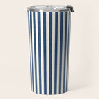 Pinstripe in Navy Blue Travel Mug Gallery Image 2