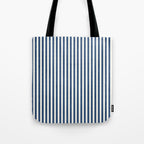 Pinstripe in Navy Blue Tote Bag Gallery Image 1