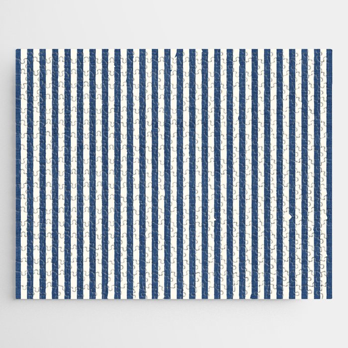 Pinstripe in Navy Blue Jigsaw Puzzle Gallery Image 1