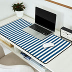 Pinstripe in Navy Blue Desk Mat Gallery Image 2