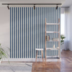 Pinstripe in Navy Blue Wall Mural Gallery Image 1