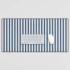 Pinstripe in Navy Blue Desk Mat Gallery Image 1