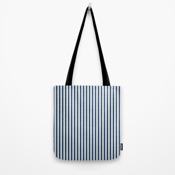 Pinstripe in Navy Blue Tote Bag Gallery Image 2