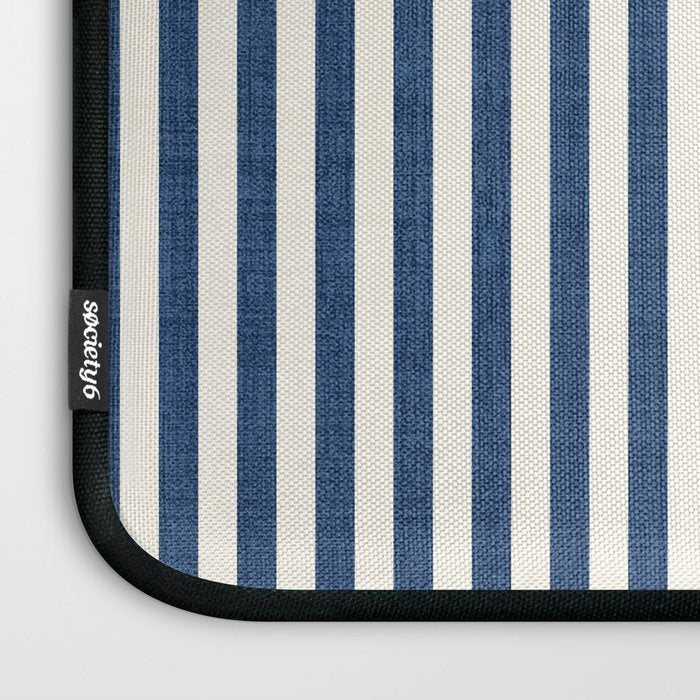 Pinstripe in Navy Blue Laptop Sleeve Gallery Image 3