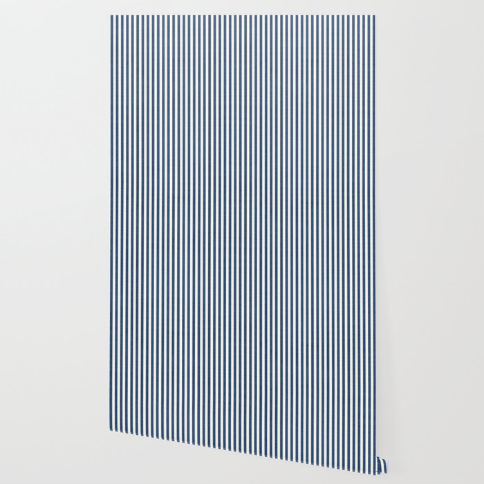 Pinstripe in Navy Blue Wallpaper Gallery Image 2