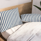 Pinstripe in Navy Blue Pillow Sham Gallery Image 2