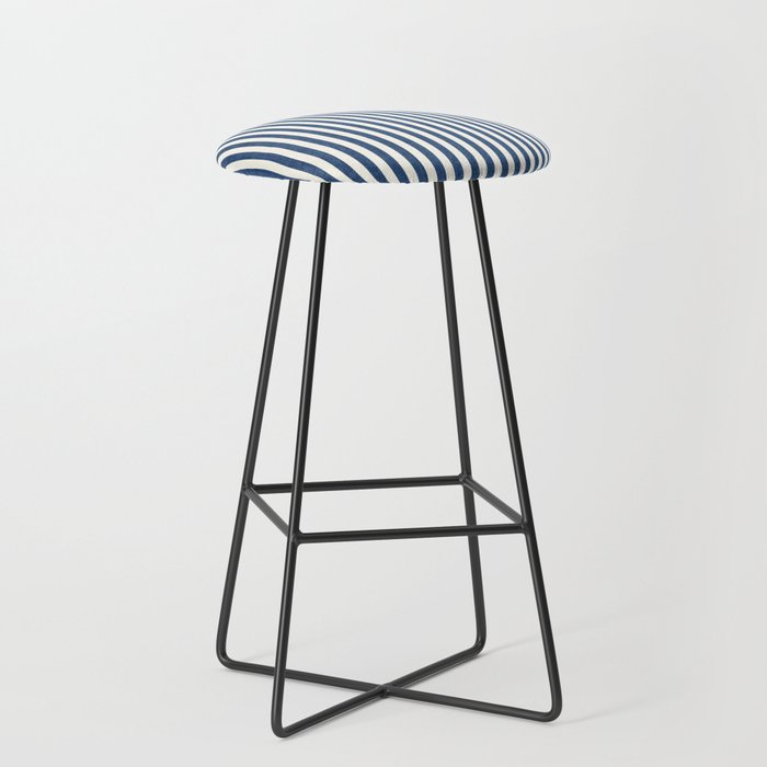 Pinstripe in Navy Blue Stool Gallery Image 1