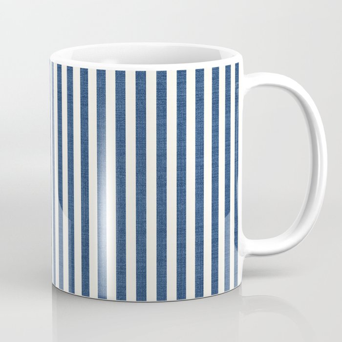 Pinstripe in Navy Blue Coffee Mug Gallery Image 1