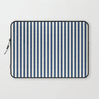 Pinstripe in Navy Blue Laptop Sleeve Gallery Image 1