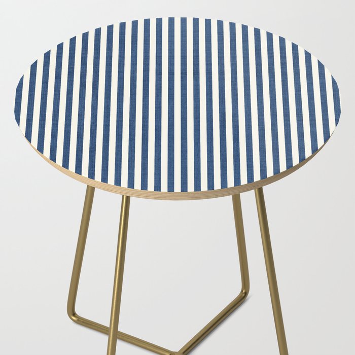 Pinstripe in Navy Blue Side Table Gallery Image 2