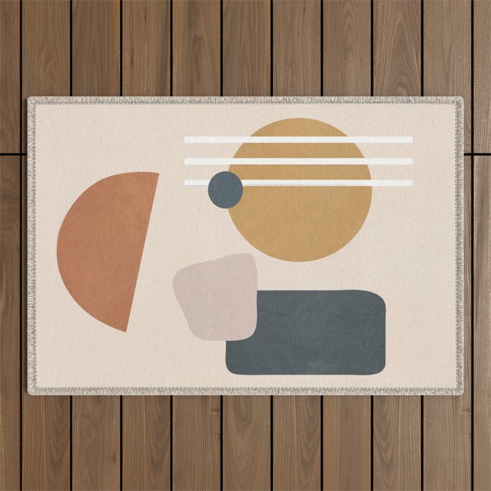 Minimal Abstract Shapes No.58 Outdoor Rug Gallery Image 1