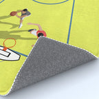 Bring Your Game to Life | Vibrant Yellow Basketball Court Artwork Rug Gallery Image 4