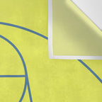 Bring Your Game to Life | Vibrant Yellow Basketball Court Artwork Wall Tapestry Gallery Image 3