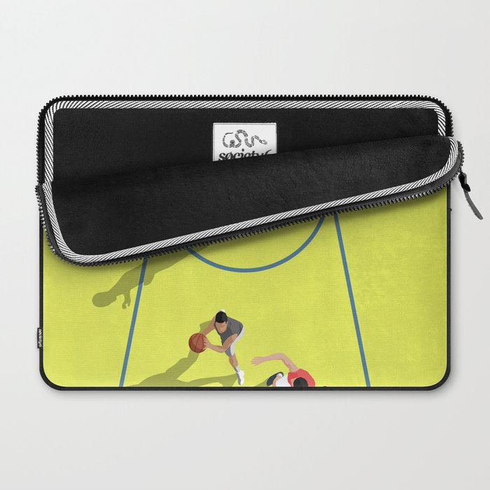 Bring Your Game to Life | Vibrant Yellow Basketball Court Artwork Laptop Sleeve Gallery Image 2