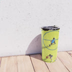 Bring Your Game to Life | Vibrant Yellow Basketball Court Artwork Travel Mug Gallery Image 4