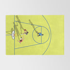 Bring Your Game to Life | Vibrant Yellow Basketball Court Artwork Rug Gallery Image 2