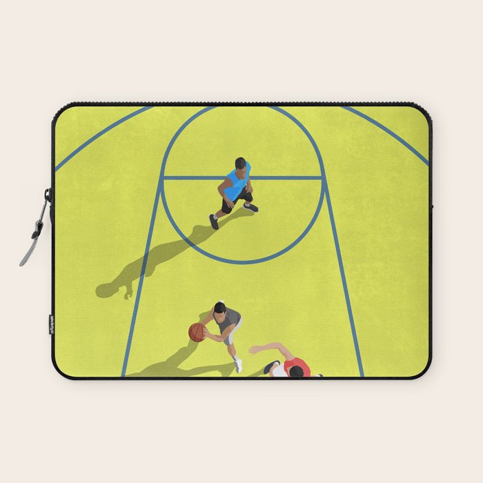 Bring Your Game to Life | Vibrant Yellow Basketball Court Artwork Laptop Sleeve Gallery Image 1