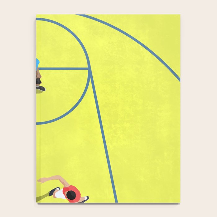 Bring Your Game to Life | Vibrant Yellow Basketball Court Artwork Notebook Gallery Image 4