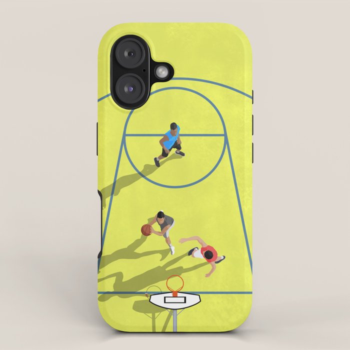 Bring Your Game to Life | Vibrant Yellow Basketball Court Artwork iPhone Case Gallery Image 1