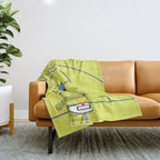 Bring Your Game to Life | Vibrant Yellow Basketball Court Artwork Throw Blanket Gallery Image 1