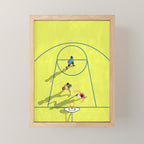 Bring Your Game to Life | Vibrant Yellow Basketball Court Artwork Mini Art Print Gallery Image 1