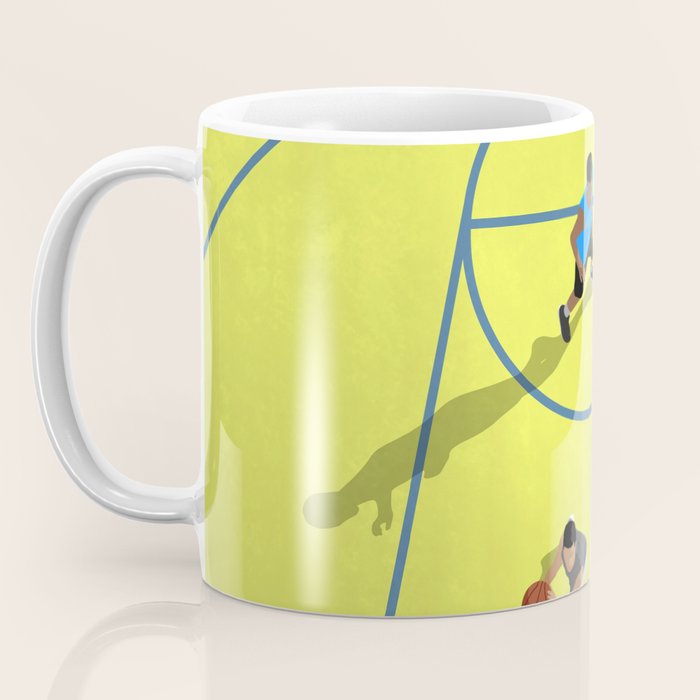 Bring Your Game to Life | Vibrant Yellow Basketball Court Artwork Coffee Mug Gallery Image 3