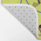 Bring Your Game to Life | Vibrant Yellow Basketball Court Artwork Bath Mat Gallery Image 2