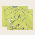Bring Your Game to Life | Vibrant Yellow Basketball Court Artwork Placemat Gallery Image 1