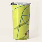 Bring Your Game to Life | Vibrant Yellow Basketball Court Artwork Travel Mug Gallery Image 3