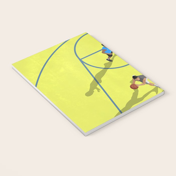 Bring Your Game to Life | Vibrant Yellow Basketball Court Artwork Notebook Gallery Image 3