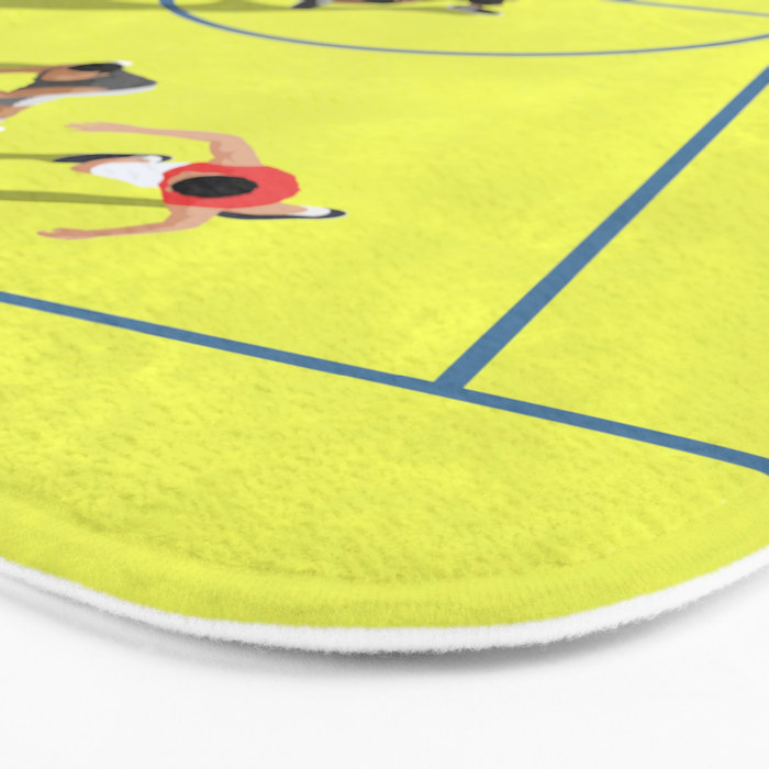Bring Your Game to Life | Vibrant Yellow Basketball Court Artwork Bath Mat Gallery Image 3