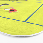 Bring Your Game to Life | Vibrant Yellow Basketball Court Artwork Bath Mat Gallery Image 3