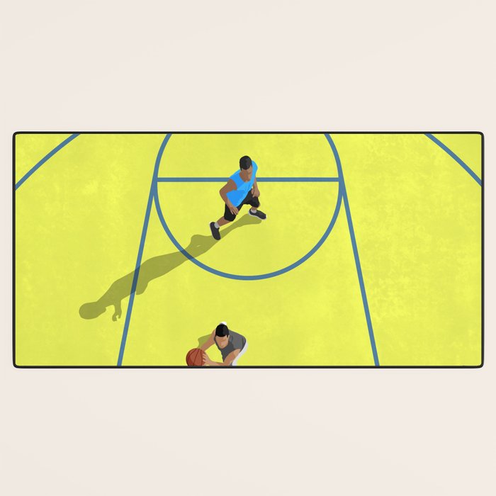 Bring Your Game to Life | Vibrant Yellow Basketball Court Artwork Desk Mat Gallery Image 3