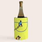 Bring Your Game to Life | Vibrant Yellow Basketball Court Artwork Wine Chiller Gallery Image 1