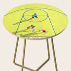 Bring Your Game to Life | Vibrant Yellow Basketball Court Artwork Side Table Gallery Image 2