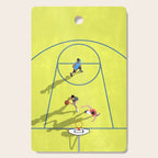 Bring Your Game to Life | Vibrant Yellow Basketball Court Artwork Cutting Board Gallery Image 1