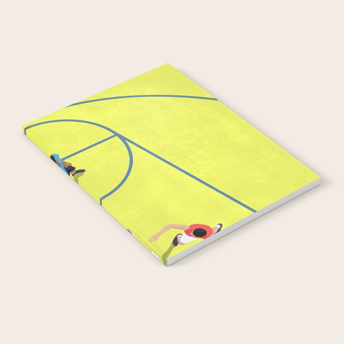 Bring Your Game to Life | Vibrant Yellow Basketball Court Artwork Notebook Gallery Image 1