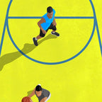 Bring Your Game to Life | Vibrant Yellow Basketball Court Artwork Coffee Mug Gallery Image 2
