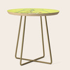 Bring Your Game to Life | Vibrant Yellow Basketball Court Artwork Side Table Gallery Image 1