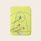 Bring Your Game to Life | Vibrant Yellow Basketball Court Artwork Bath Mat Gallery Image 1