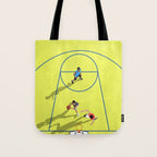 Bring Your Game to Life | Vibrant Yellow Basketball Court Artwork Tote Bag Gallery Image 1