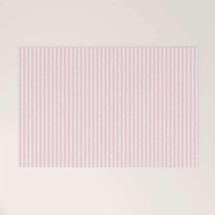 Pink Striped Pattern Welcome Mat Gallery Image 1