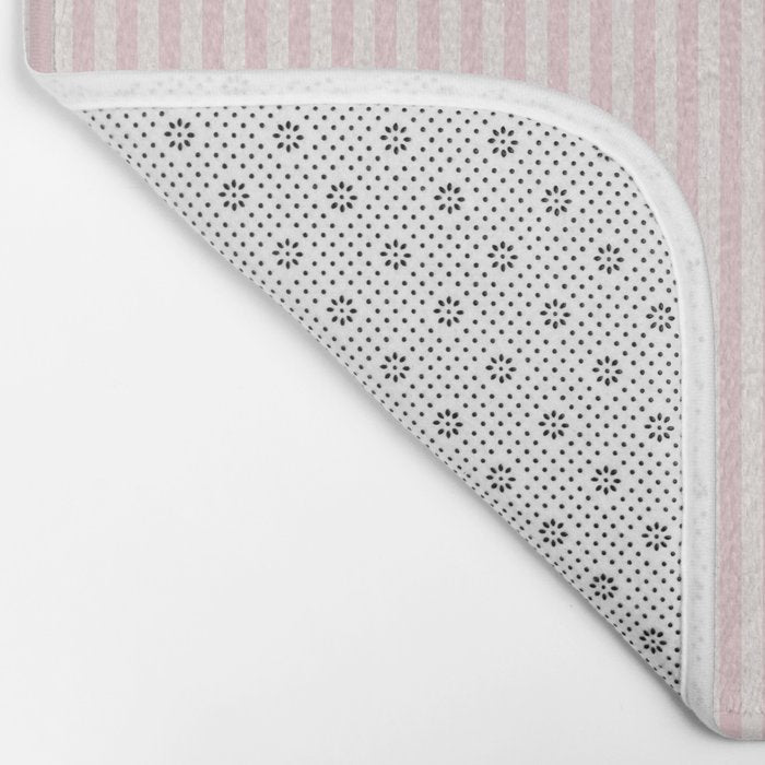 Pink Striped Pattern Bath Mat Gallery Image 2