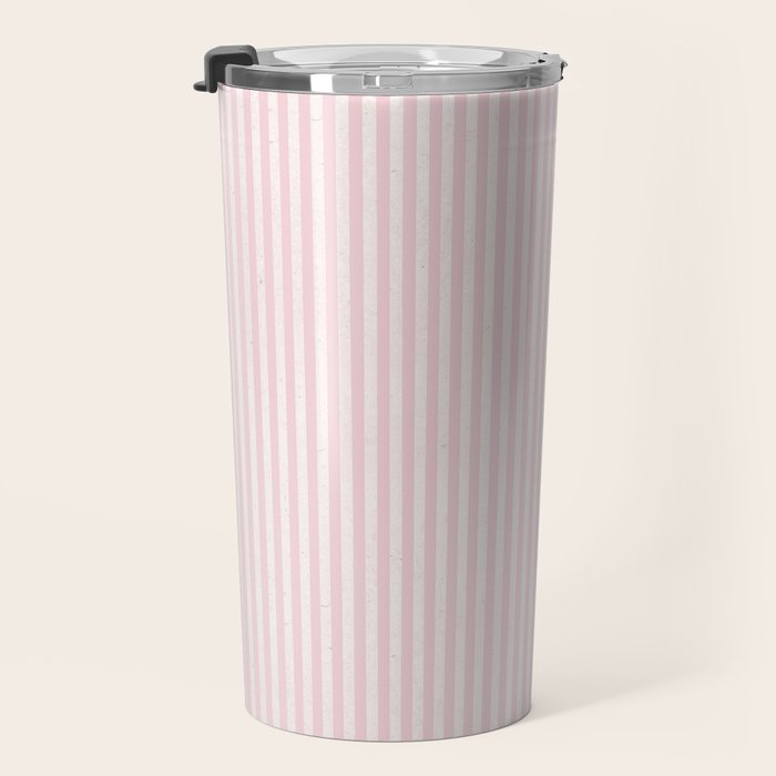 Pink Striped Pattern Travel Mug Gallery Image 3