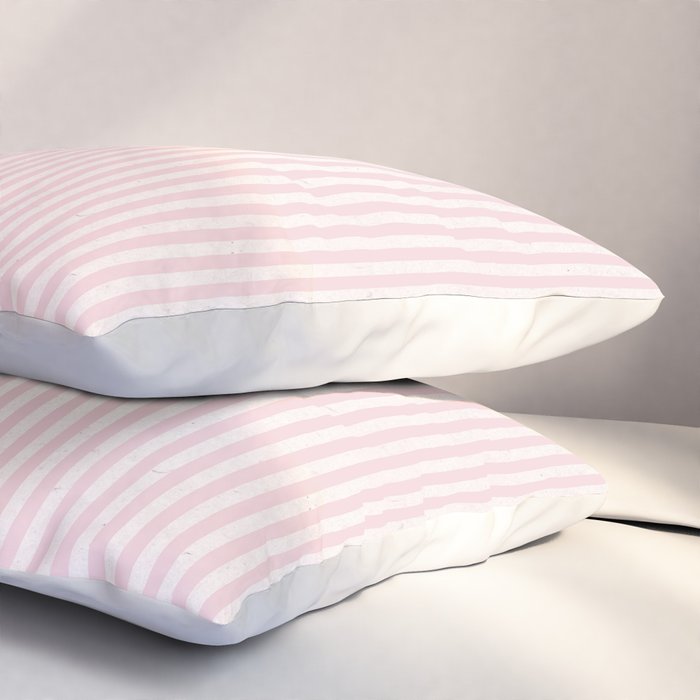 Pink Striped Pattern Pillow Sham Gallery Image 3