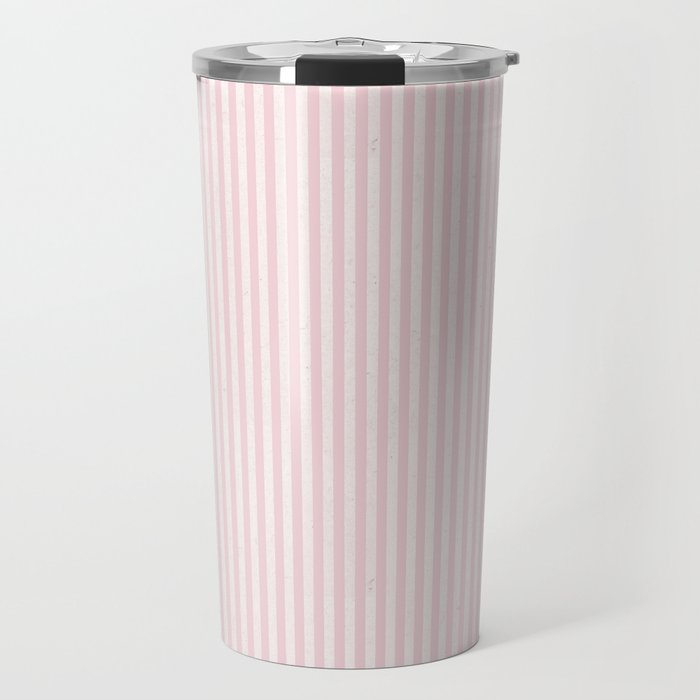Pink Striped Pattern Travel Mug Gallery Image 1