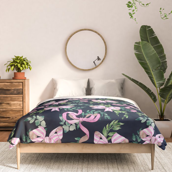 Whimsical Cheerful Bows Plants Comforter Gallery Image 3