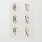 Nesting Ovals Mid Century Modern Minimalist Black Ink Painting Funky Tribal Wallpaper Gallery Image 2